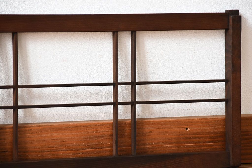 古民具・骨董　古い木のアンティーク格子戸2枚セット(1)