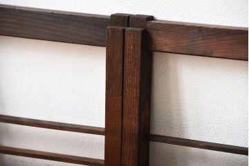 古民具・骨董　古い木のアンティーク格子戸2枚セット(1)