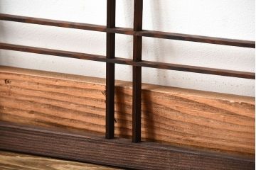 古民具・骨董　古い木のアンティーク格子戸2枚セット(1)