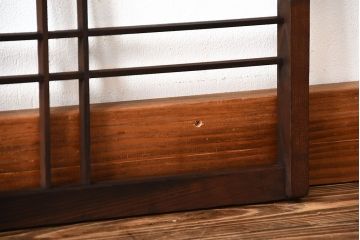 古民具・骨董　古い木のアンティーク格子戸2枚セット(1)