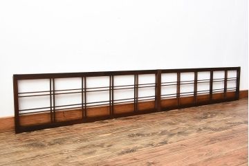古民具・骨董　古い木のアンティーク格子戸2枚セット(2)
