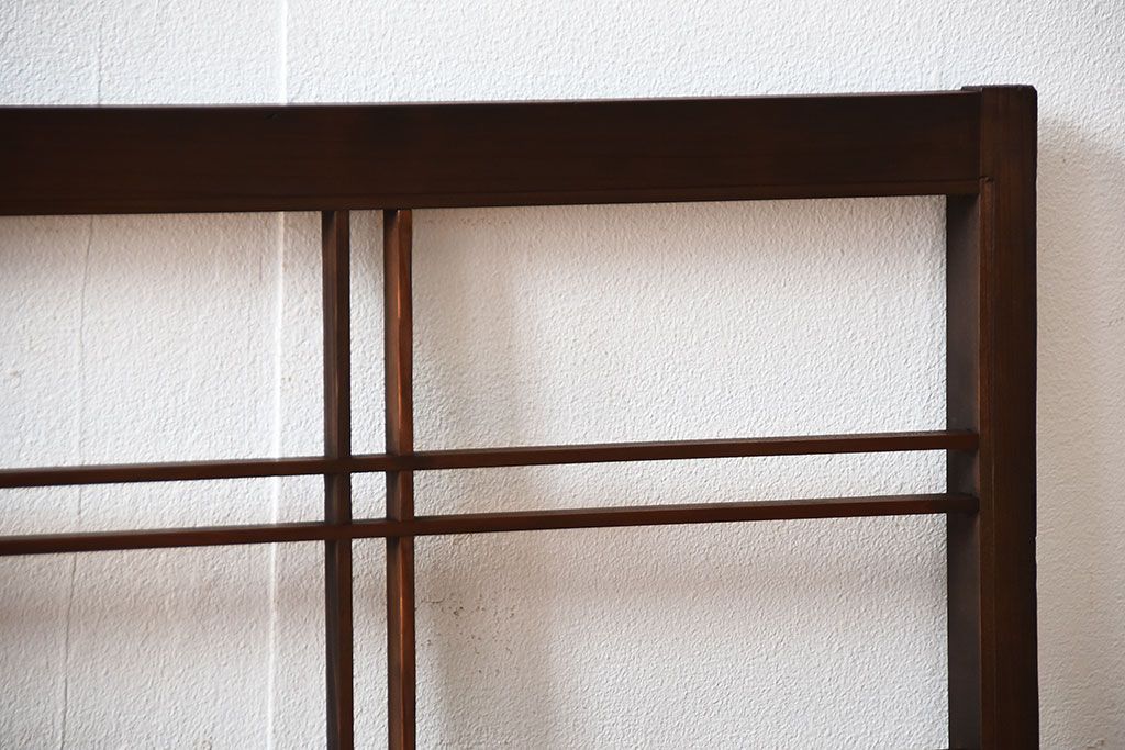 古民具・骨董　古い木のアンティーク格子戸2枚セット(2)