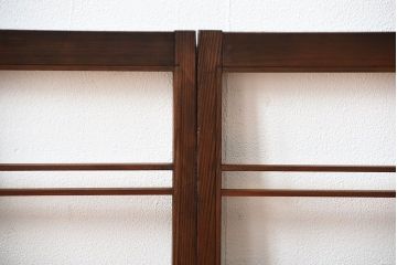 古民具・骨董　古い木のアンティーク格子戸2枚セット(2)