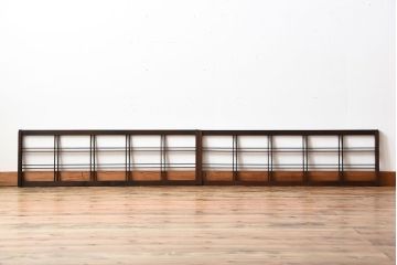 古民具・骨董　古い木のアンティーク格子戸2枚セット(2)