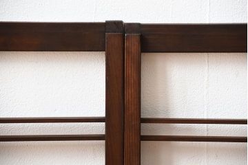 古民具・骨董　古い木のアンティーク格子戸2枚セット(2)