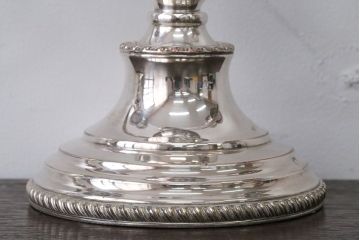 アンティーク雑貨　イギリスアンティーク　シルバープレート製キャンドルスタンド2つセット