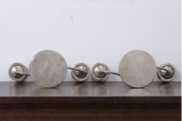 アンティーク雑貨　イギリスアンティーク　シルバープレート製キャンドルスタンド2つセット