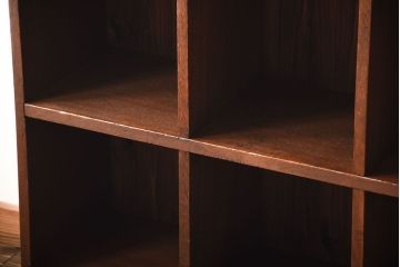 アンティーク家具　アンティーク　古い木の背面ブックラック付き鉄脚本棚(1)