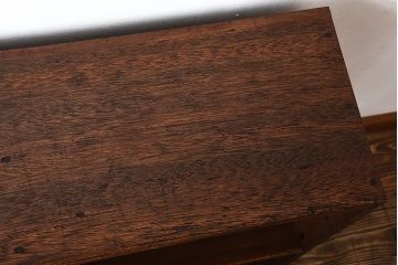 アンティーク家具　アンティーク　古い木の背面ブックラック付き鉄脚本棚(2)