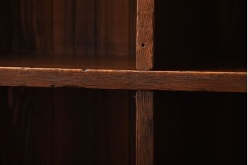 アンティーク家具　アンティーク　古い木の背面ブックラック付き鉄脚本棚(2)