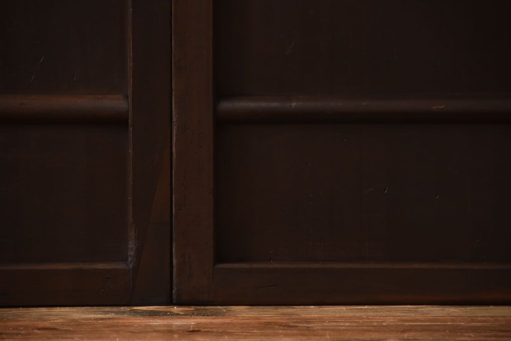 古民具・骨董　古い木製のアンティーク舞良戸3枚セット