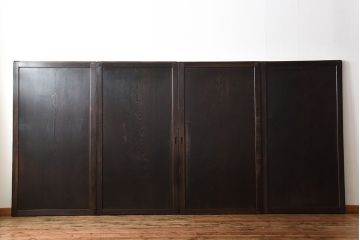 古民具・骨董　古い杉材一枚板使用!アンティーク帯戸4枚セット
