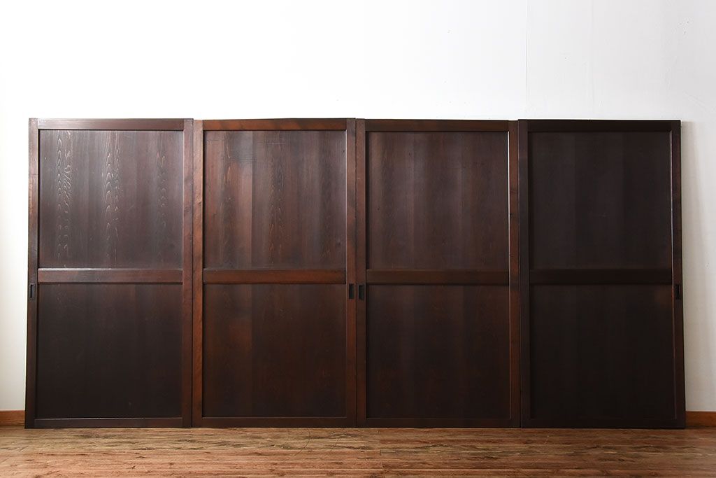 古民具・骨董　古い木製のアンティーク帯戸4枚セット(1)