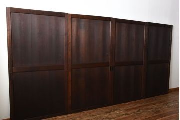 古民具・骨董　古い木製のアンティーク帯戸4枚セット(1)