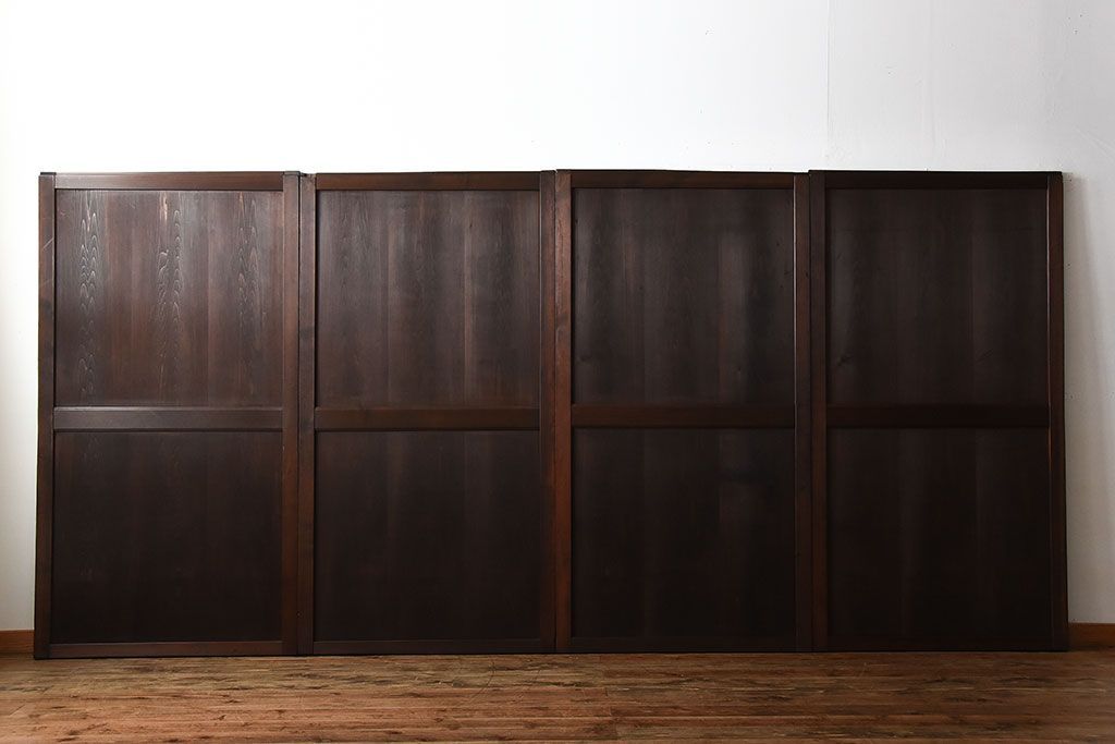 古民具・骨董　古い木製のアンティーク帯戸4枚セット(1)