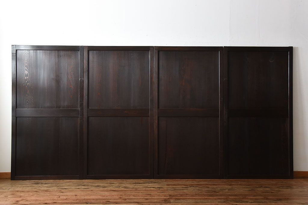 古民具・骨董　古い木製のアンティーク帯戸4枚セット(2)