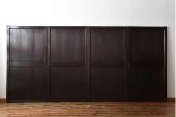 古民具・骨董　古い木製のアンティーク帯戸4枚セット(2)