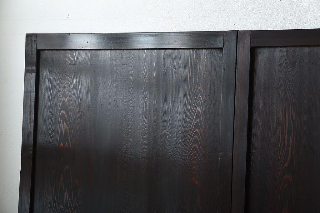 古民具・骨董　古い木製のアンティーク帯戸4枚セット(2)
