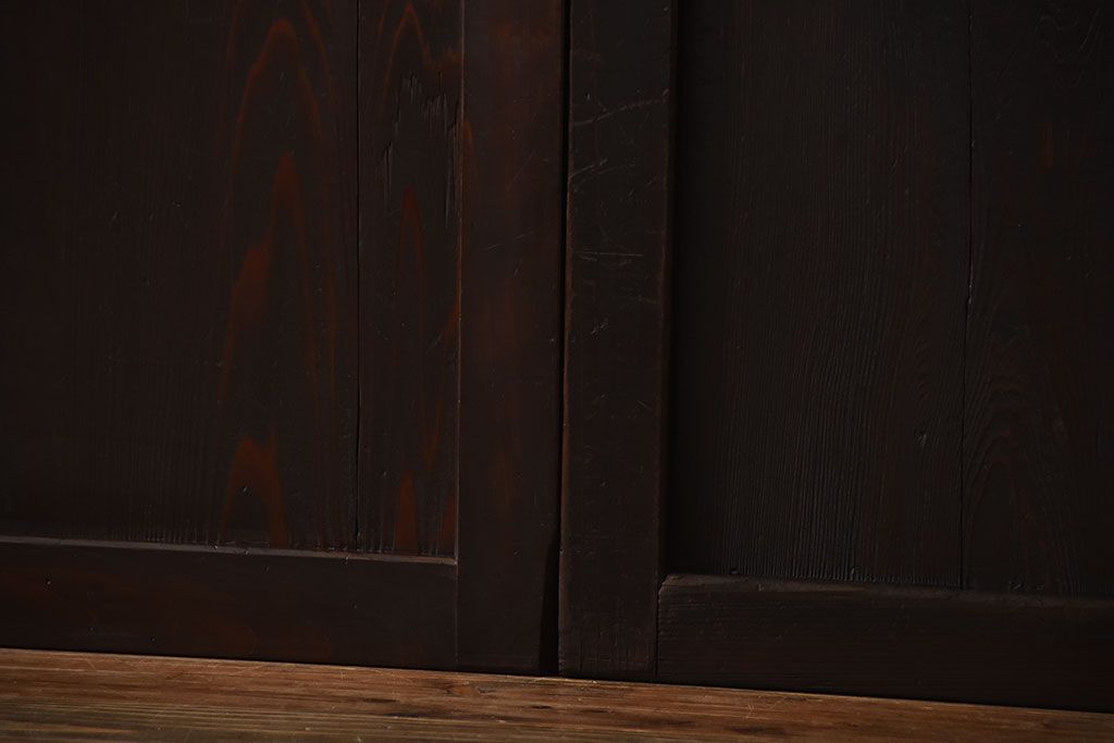 古民具・骨董　古い木製のアンティーク帯戸4枚セット(2)