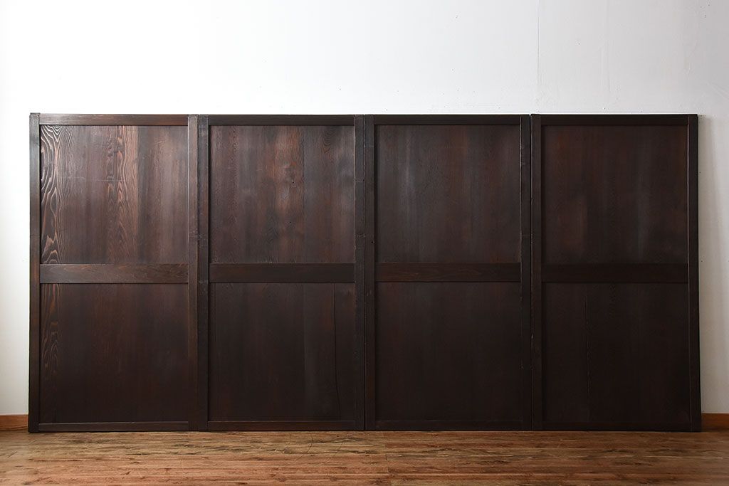 古民具・骨董　古い木製のアンティーク帯戸4枚セット(2)