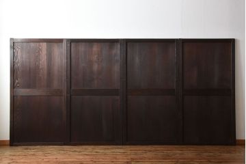 古民具・骨董　古い木製のアンティーク帯戸4枚セット(2)