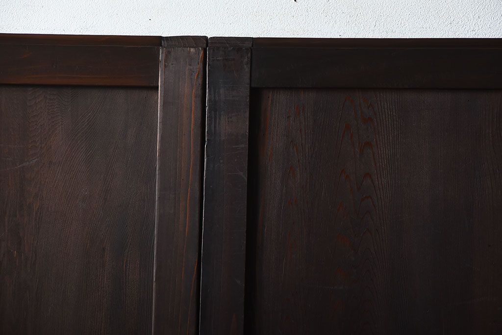 古民具・骨董　古い木製のアンティーク帯戸4枚セット(2)