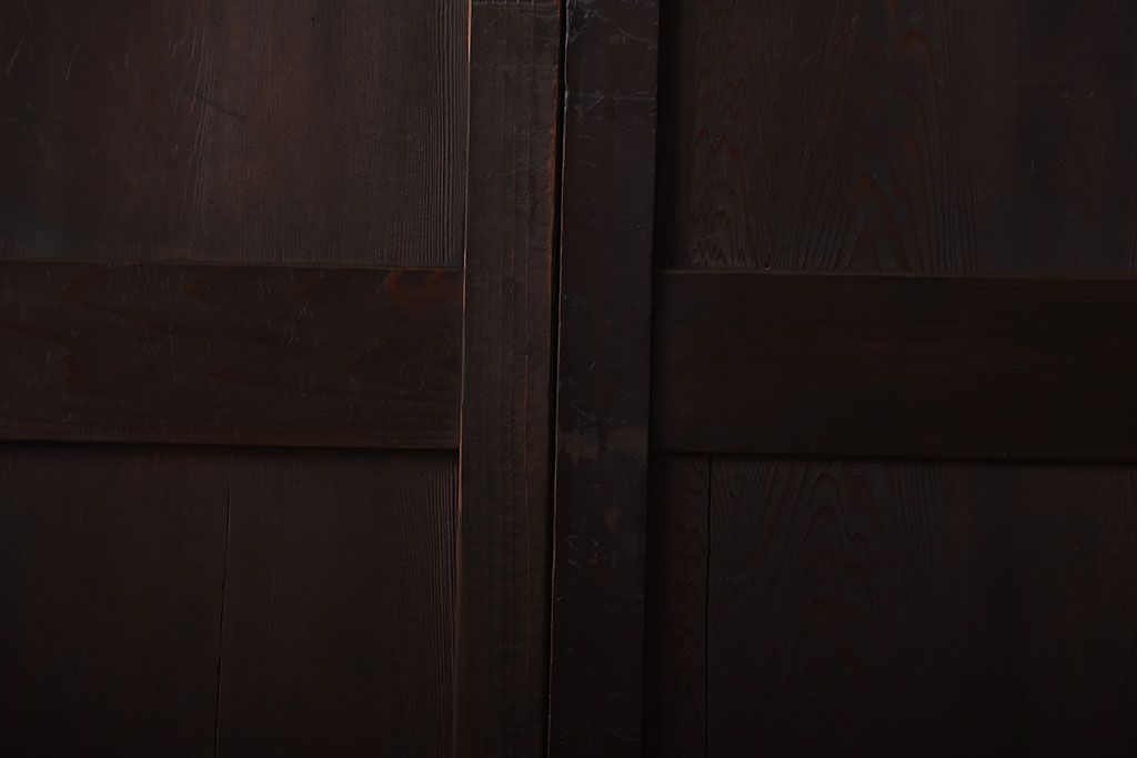 古民具・骨董　古い木製のアンティーク帯戸4枚セット(2)