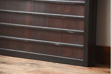 古民具・骨董　亀甲金網付き格子戸2枚セット