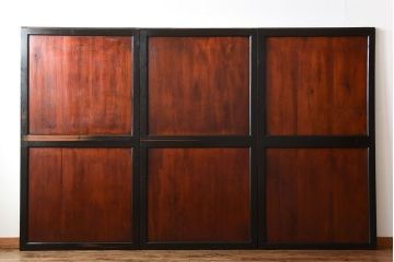 古民具・骨董　和モダンなアンティーク帯戸3枚セット