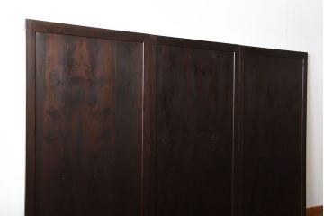 古民具・骨董　重厚な古い木製のアンティーク板戸3枚セット