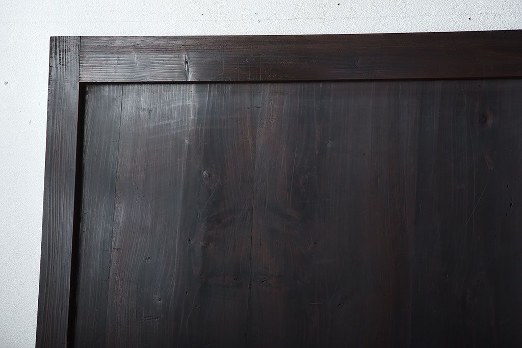 古民具・骨董　重厚な古い木製のアンティーク板戸3枚セット