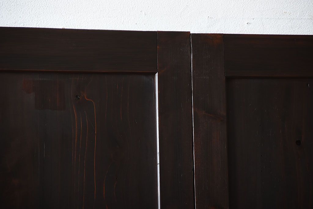 古民具・骨董　重厚な古い木製のアンティーク板戸3枚セット