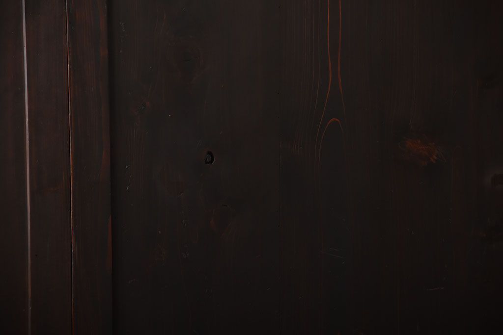 古民具・骨董　重厚な古い木製のアンティーク板戸3枚セット