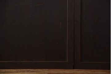 古民具・骨董　重厚な古い木製のアンティーク板戸3枚セット