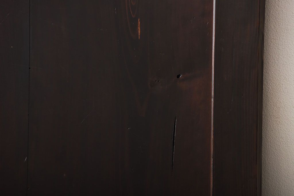 古民具・骨董　重厚な古い木製のアンティーク板戸3枚セット