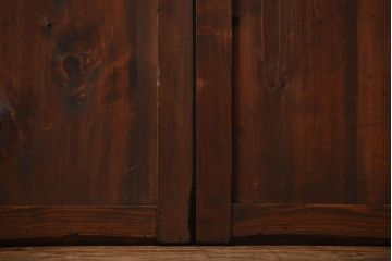 古民具・骨董　重厚な古い木製のアンティーク板戸3枚セット