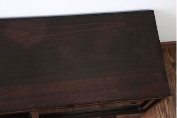 アンティーク家具　古民具・骨董　前面黒檀材!アンティークテレビボード(ローボード)