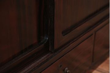 アンティーク家具　古民具・骨董　前面黒檀材!アンティークテレビボード(ローボード)