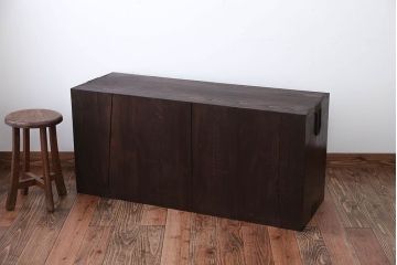 アンティーク家具　古民具・骨董　前面黒檀材!アンティークテレビボード(ローボード)