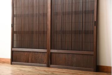 古民具・骨董　裏障子付き!アンティーク格子戸2枚セット