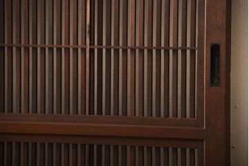 古民具・骨董　裏障子付き!アンティーク格子戸2枚セット