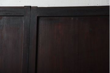 古民具・骨董　古い木が味わい深いアンティーク格子帯戸4枚セット