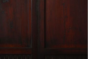 古民具・骨董　古い木が味わい深いアンティーク格子帯戸4枚セット