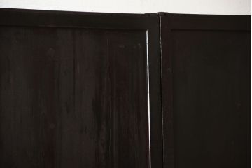 古民具・骨董　古い木が味わい深いアンティーク格子帯戸4枚セット