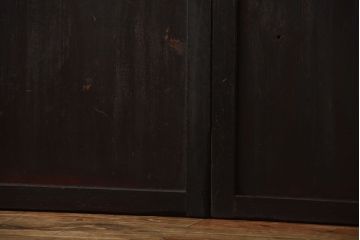 古民具・骨董　古い木が味わい深いアンティーク格子帯戸4枚セット