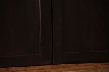 古民具・骨董　古い木が味わい深いアンティーク格子帯戸4枚セット