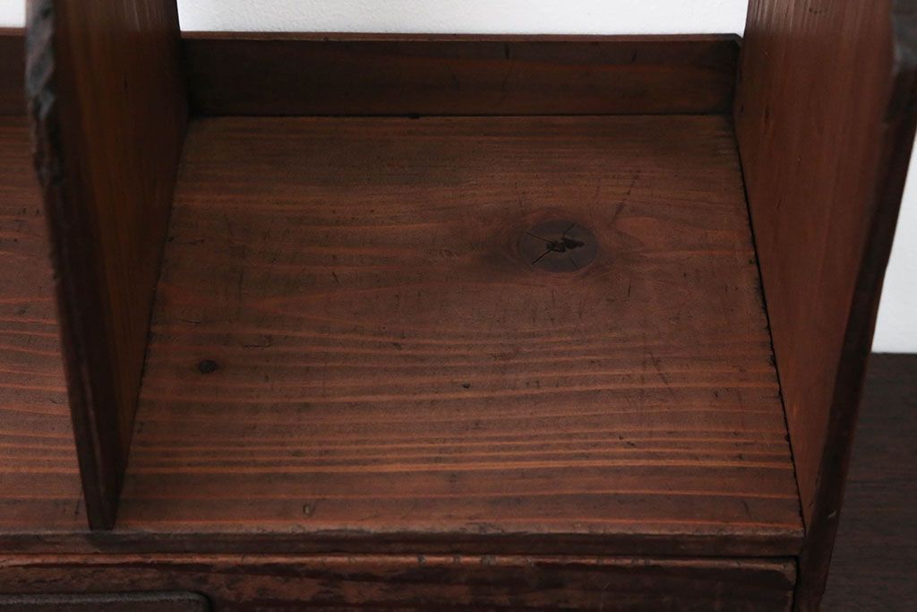 アンティーク家具　和製アンティーク　引き出し付き!小さな古い木の本立て