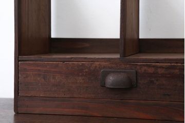 アンティーク家具　和製アンティーク　引き出し付き!小さな古い木の本立て