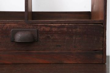 アンティーク家具　和製アンティーク　引き出し付き!小さな古い木の本立て