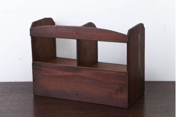 アンティーク家具　和製アンティーク　引き出し付き!小さな古い木の本立て